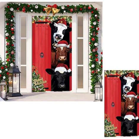 Weihnachtstürbanner, 90x200 cm, Weihnachtstier-Dekoration aus Stoff, dekorative Türdecke (1/5)