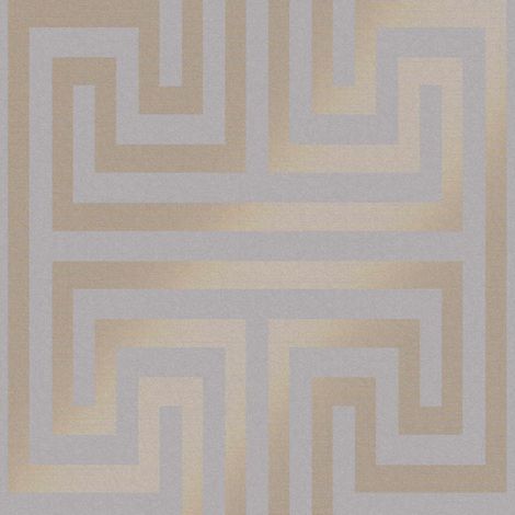 Next METALLIC GREEK KEY Grau Vliestapete 10mx52cm