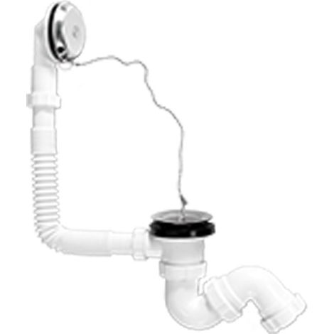 Desagüe bañera sifónico con rejilla, tapón ,cadena y rebosadero R-41 - RIUVERT (1/2)