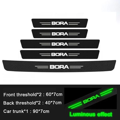 (5 pièces) Film de protection de seuil de porte avant phosphorescent pour Volkswagen VW BORA,protection anti-rayures,bandes de pare-chocs (1/3)
