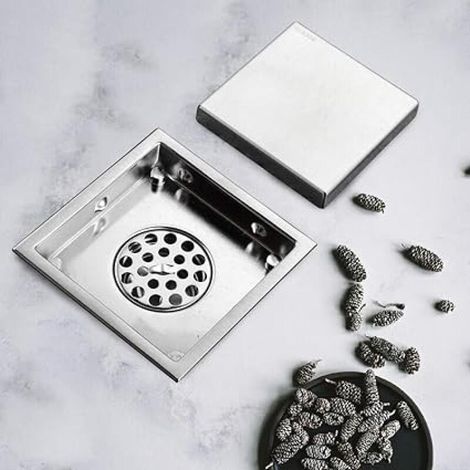 Caniveau de douche carré de 10 cm avec désodorisant intégré, pour salle de bain, cuisine ou balcon, joint par gravité (taille : joint profond).