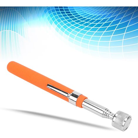 Teleskopierbarer, magnetischer, rutschfester Greifer mit LED-Leuchte, einziehbarem orangefarbenem Greifwerkzeug, 1 Stück