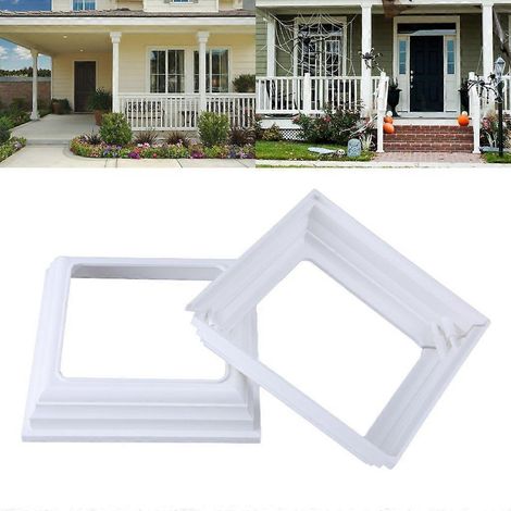 Manchon de poteau en plastique facile à installer, jupe blanche 4x4 pouces pour balustrades de terrasse et de porche (1/4)