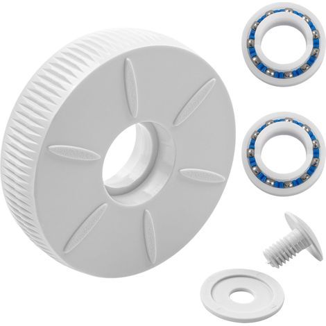 Rueda pequeña adaptable para robot de piscina Polaris 280 180 C16 + 2 rodamientos de bolas, tornillos y arandelas (1/4)