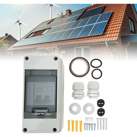 Disjoncteur miniature 2P, interrupteur de déconnexion 1000V CC, disjoncteur miniature 63A CC pour systèmes photovoltaïques solaires, avec indice d'étanchéité IP65. (1/5)