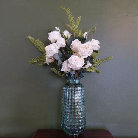 60cm Artificial Rose Display Glass Vase (1/4)