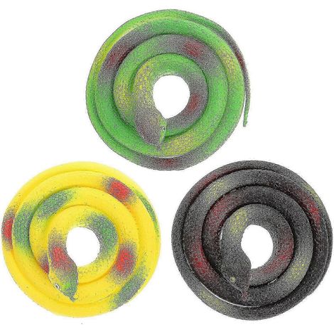 Lot de 3 grands serpents en caoutchouc, accessoires de jardin pour Halloween et autres fêtes d'Halloween. (1/3)