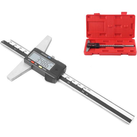 Rosvola 0-150 mm Jauge de profondeur numérique,Pied à coulisse numérique en acier inoxydable de haute précision de 0,01 mm avec système de mesure mm/pouce (1/5)