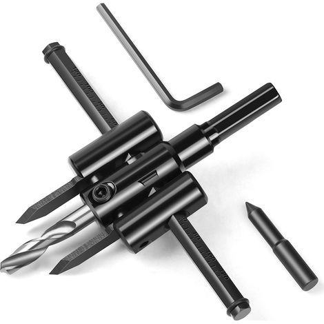 Scie Cloche Reglable Bois 30 mm à 120 mm, Scie-cloches Alliage de Haute Qualité, Foret de Trou Circulaire, DIY Outils de Travail du Bois, pour Gypse, Plastique (1/5)
