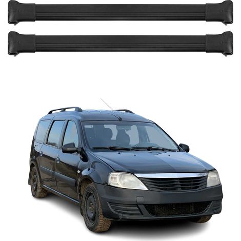 OMAC Barres de toit en aluminium pour Dacia Logan MCV mk1 2006-2012 – TÜV / DIN 75302:2019 – Charge max 75 kg – 2 barres Noir (1/4)