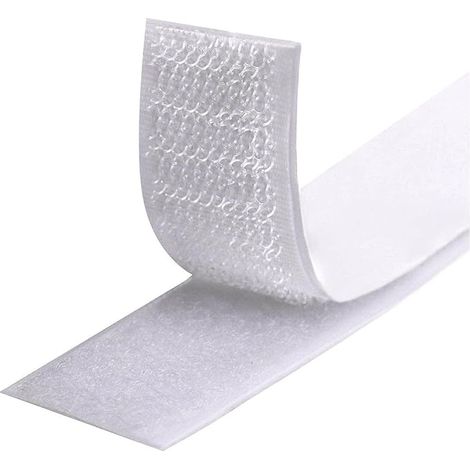 Autocollant Double Face, Rubans Adhésifs, Bande Agrippantes Adhésives, Hook Loop Bande pour Tous Les Types D'installations Cadre Photo (Blanc, 20 mm x 8 m)