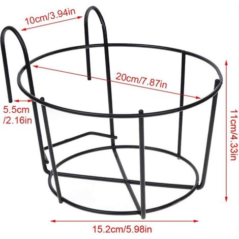 2 Pièces Support Fleurs Rond Crochet,Support Jardiniere Balcon Rond,Support Pot Métal Clôture,Pot Plante Garde Corps Suspendu Clôture,Convient pour Balcon,Jardin,Clôture,Intérieur Et Extérieur (1/4)