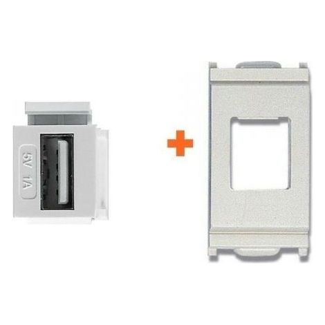 Intellinet caricatore presa USB 5V 1A compatibile Vimar Idea bianca