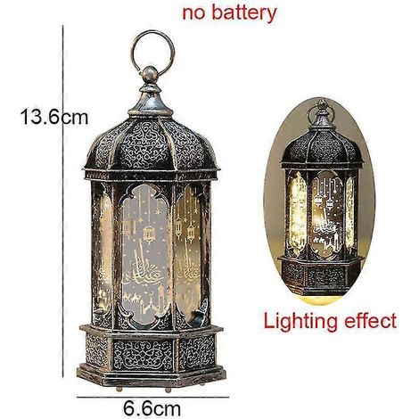 Dekorationsartikel für das muslimische Ramadan-Fest 2023: LED-Windlaternen-Anhänger, Eid Mubarak-Lichterkette, Ramadan-Dekoration für Zuhause-B-silver