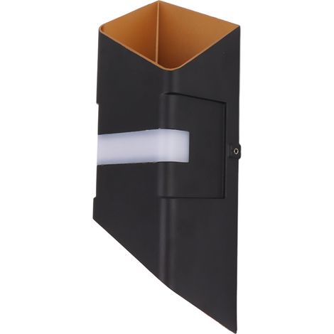 Moderne Außenwandleuchte, schwarz-golden, nach oben und unten leuchtend, LED, 10 W, 3000 K, wasserdicht, für den Innenbereich, geeignet für Hof, Eingangsbereich und Garten, 85–265 V (1/5)