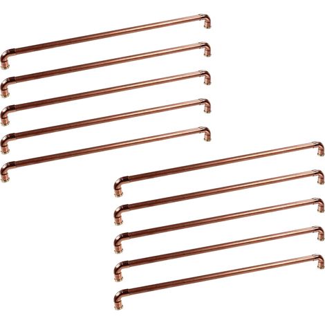 Lot de 10 Poignées de meuble cuivre "Industriel" - Entraxe 492 mm - Ø14 mm - Arcanaute (1/2)
