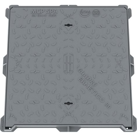 Chiusino ghisa leonardo ermetico c250 dim. esterne cm 80x80