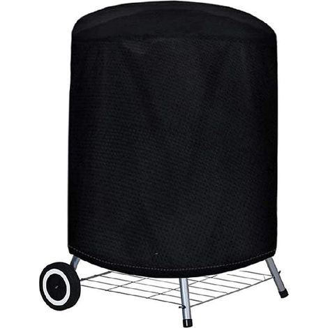Runde Grillabdeckung, Runde Grillabdeckung, wasserdichte Schutzhülle, 420D Oxford-Gewebe, für den Außenbereich, wasserdicht/UV-beständig/staubdicht (70 x 70 cm) – Schwarz
