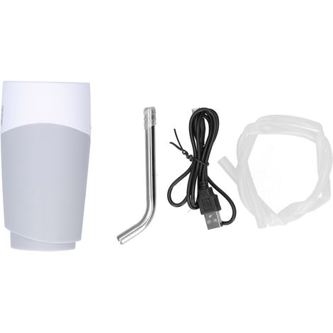 Pompe à eau électrique rechargeable USB en acier inoxydable, distributeur d'eau portable gris, usage domestique et voyage. (1/5)