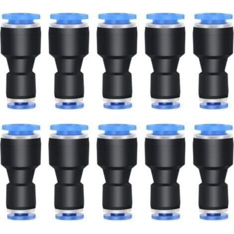 Lot de 10 réducteurs de tube droit de 8 mm de diamètre extérieur x 6 mm de diamètre extérieur pour accessoires de connexion, raccords pneumatiques, connecteur réducteur de tuyau (1/5)