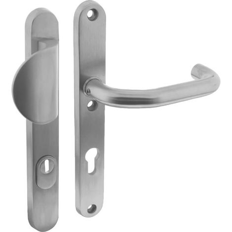 Ferrures de porte d’entrée Vurano protection anti-traction étroite avec bouton PC 72mm acier inoxydable - 0035.398536 (1/2)