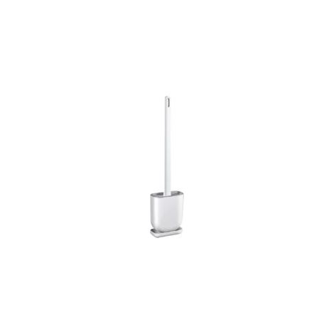 Set di scopino per WC in silicone Crezuo con supporto e lungo manico in plastica antiscivolo