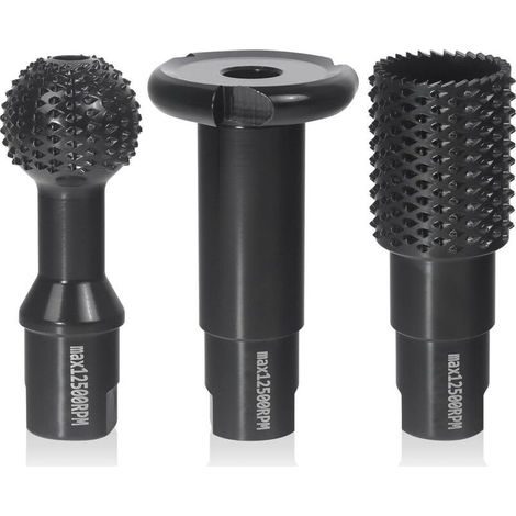 Set de 3 Fraise à Bois - Disques Meuleuse Sculpture Bois, Burrs Rotatifs, Gouge et Ciseaux à Bois pour Meuleuses 115/125 - Outils de Coupe,Menuiserie Outillage (1/5)