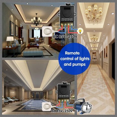 Telecommande Universelle Portail433Mhz Télécommande sans Fil Interrupteur AC 220V 230V 30A Relais Récepteur et 1 émetteur Radio Control pour Pompe à Eau légère Appareils électroménagers Irrigation agr (1/3)