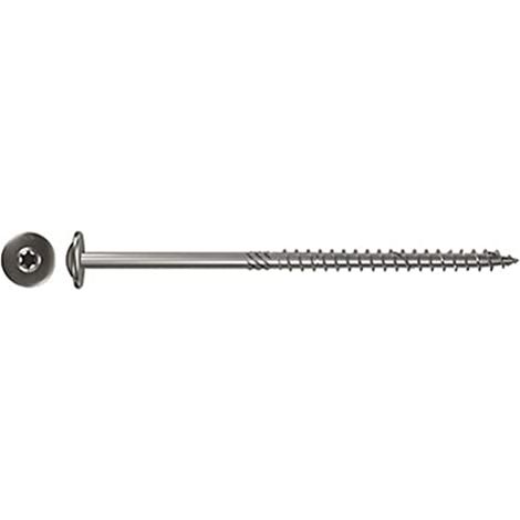 Fischer 100x  vite per  costruzioni in  legno Power-Fast  6 x  180 testa  a tazza  in acciaio  inossidabile  A2 filettatura  parziale impronta  torx TX  - 657439