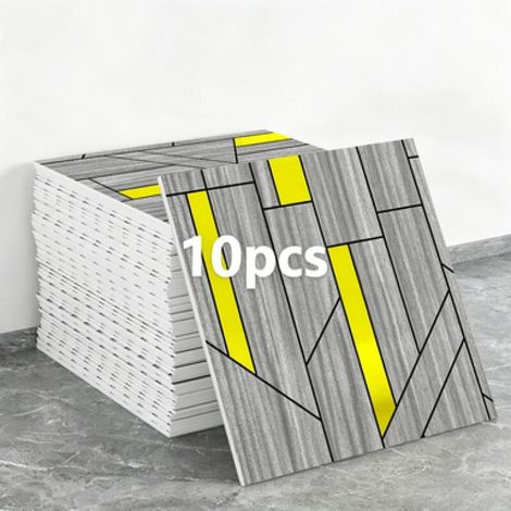 Set mit 10 selbstklebenden Tapeten in Holzoptik (Fliesenoptik, Maße: 30 x 30 x 0,2 cm) (1/5)