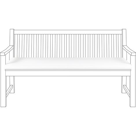 Cojín para banco de jardín asiento para exterior poliéster impermeable 152 cm blanco Vivara