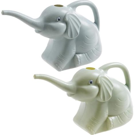 Arrosoir à fleurs 2 litres Design éléphant Petit arrosoir de jardin en plastique Nouveauté pour l'intérieur et l'extérieur, la maison, le jardin Outils pour enfants (2 pièces bleu+vert) (1/5)