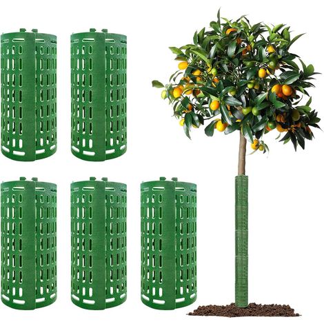 Lot de 5 protections pour tronc d'arbre 15 po x 10 po, vert,manchons pour protéger l'écorce et empêcher les débroussailleuses (1/5)