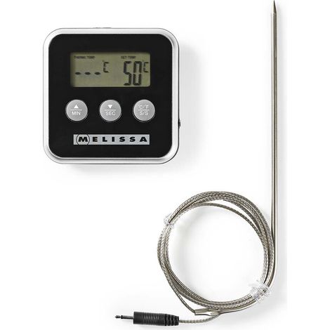MELISSA Fleischthermometer / bis zu 250°C / Alarm Timer / LCD Display