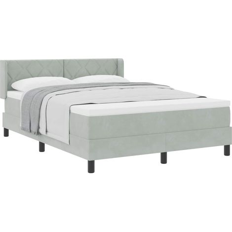 Maison Exclusive - Letto a molle con testiera Grigio chiaro 190 x 140 cm Velluto