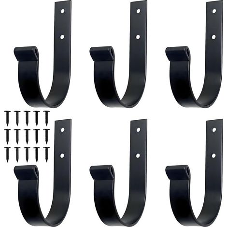 6 Pièces Porte Manteau, Patère Porte Manteau Mural Comprend vis, Porte Serviette Salle de Bain, Porte Serviette, pour Accrocher Manteaux, Vestes, Chapeaux et Serviettes(Noir) (1/5)