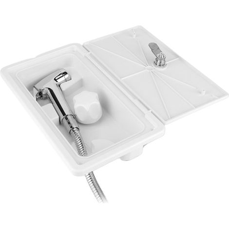 Boîtier de douche extérieur avec interrupteur eau chaude/eau froide et kit de 2 clés pour bateau, camping-car, caravane (1/5)