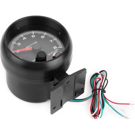Tachymètre de voiture 3,75 pouces 12 V, 0-8000 tr/min, avec indicateur de vitesse réglable (1/5)