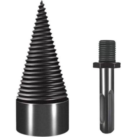 Bardusch-Foret conique pour fendeur de bois 50 mm, tige conique filetée, foret pour fendeur de bois avec tige hexagonale/carrée/ronde, pour perceuse à fendeur de bois, foret conique étagé, foret coniq (1/5)