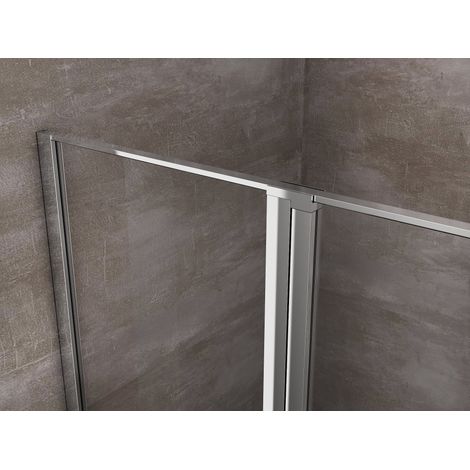 Giorgy – Porte de douche 6 mm avec petit mur et porte à battant – Verre trempé Easyclean – Largeur 117-120 cm – Installation en niche