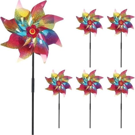Moulin à Vent Répulsif Oiseaux - Ensemble de 6 - Arc-en-ciel - Non Toxique (1/4)