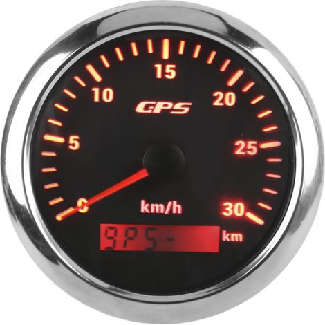 Compteur de vitesse GPS 85 mm pour bateaux, compteur de vitesse universel, 9-32 V avec rétroéclairage 7 couleurs, pour voiture, bateau, camping-car, yacht, noir (1/5)