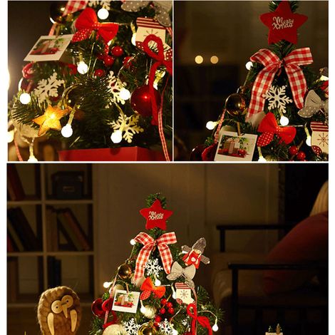 Mini sapin de Noël lumineux, sapin artificiel décoré, décoration de bureau, cadeau (1/5)