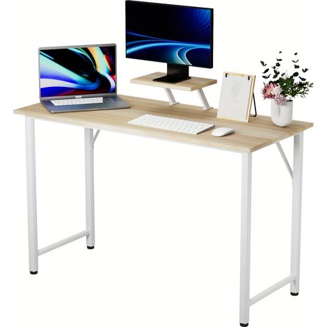 Bureau Gamer Pro Revêtement Carbone & Charge 150kg – MDF Haute Densité 100x50x74cm pour Télétravail/Jeu – Design Moderne Anti-Rayures & Montage Express (1/4)