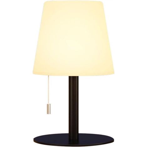 Lampe de table LED d'extérieur moderne et créative, alimentée par batterie, 7 couleurs à intensité variable, rechargeable par USB, veilleuse pour chambre, chambre d'amis ou bureau (noir) [Classe énerg (1/5)