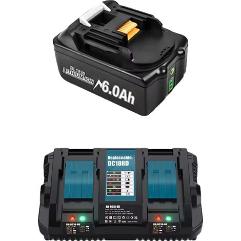 Ersatzakku, 6000 mAh Kapazität, kompatibel mit verschiedenen Werkzeugen, Set 1 (1/2)