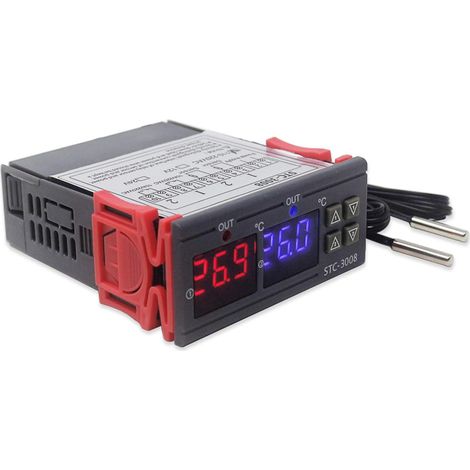 STC-3008 Thermostat Numérique Contrôleur de Température à Double Affichage Numérique Régulateur avec Double Affichage à LED pour Incubateur Congélateur Greenhouse Reptile (110-220v) (1/5)