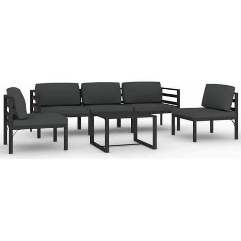 Maison Exclusive - Set muebles de jardín 6 pzas y cojines alumini (1/5)