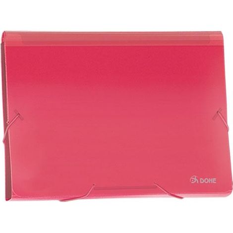 DOHE Clasificador acordeon PP A4 traslucido rojo