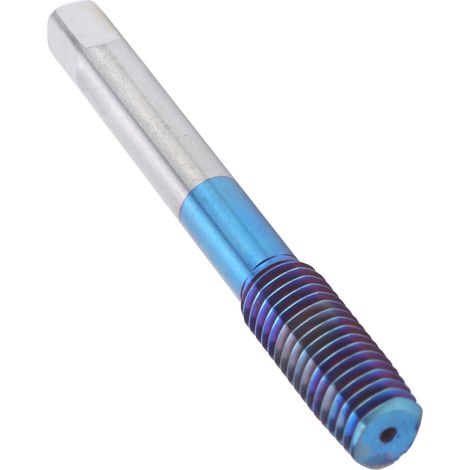 Taraud machine métrique à poignée droite, revêtement nano bleu, acier au tungstène, M10 (1/5)